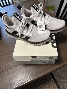 adidas White & Black Knit Runner Sneakers